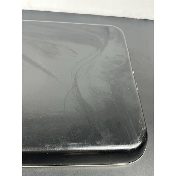 Vintage Brown And Black Lacquer Serving Tray Plastic Wrapped Handles Fall Decor - Picture 8 of 8